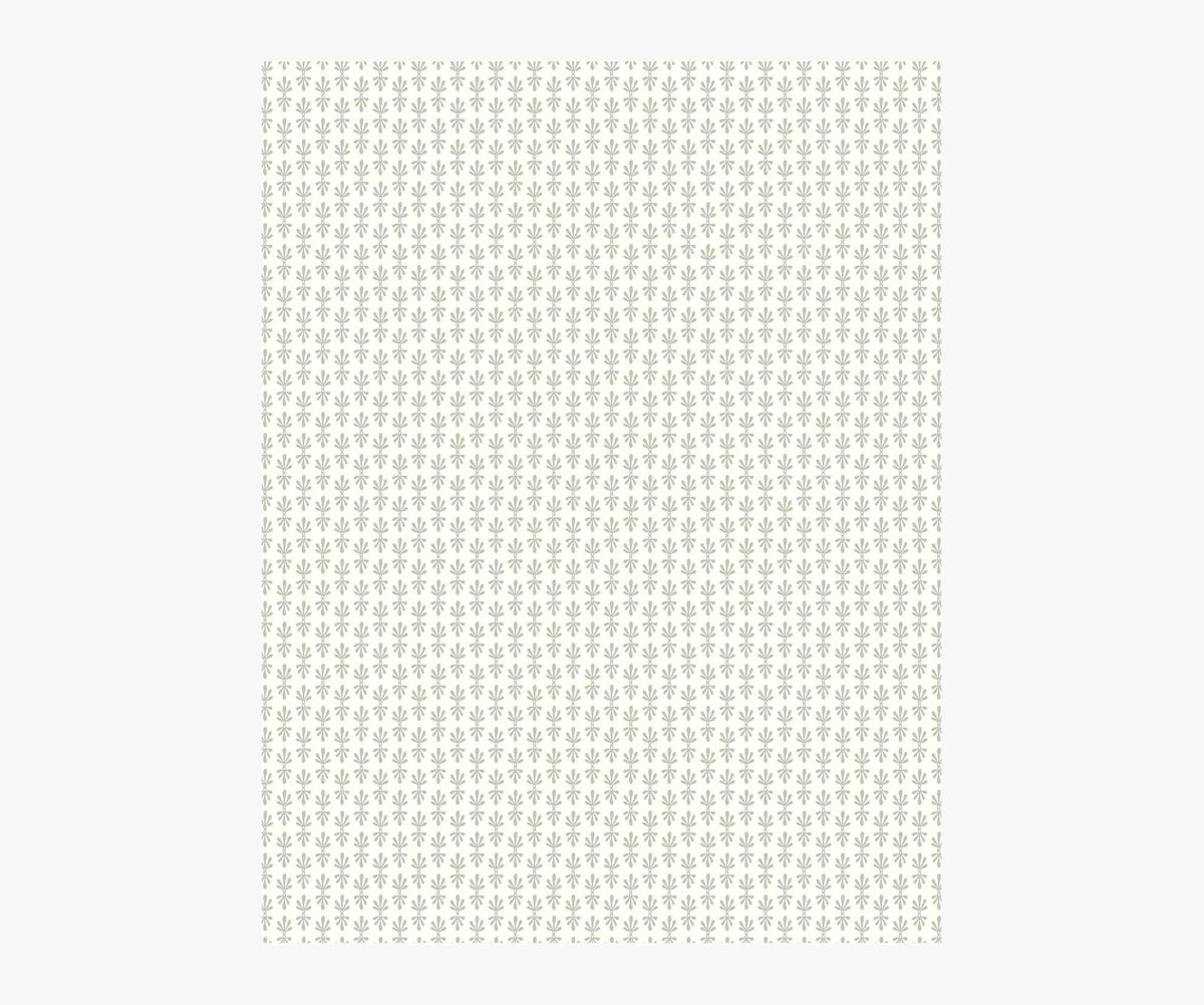 Petal Wallpaper Sample - White & Metallic Silver