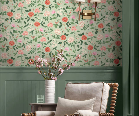 Roses Wallpaper Sample - Mint