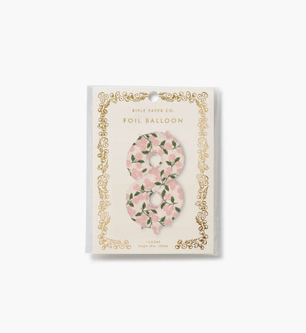 Numbered Foil Balloon - Pink Hydrangea