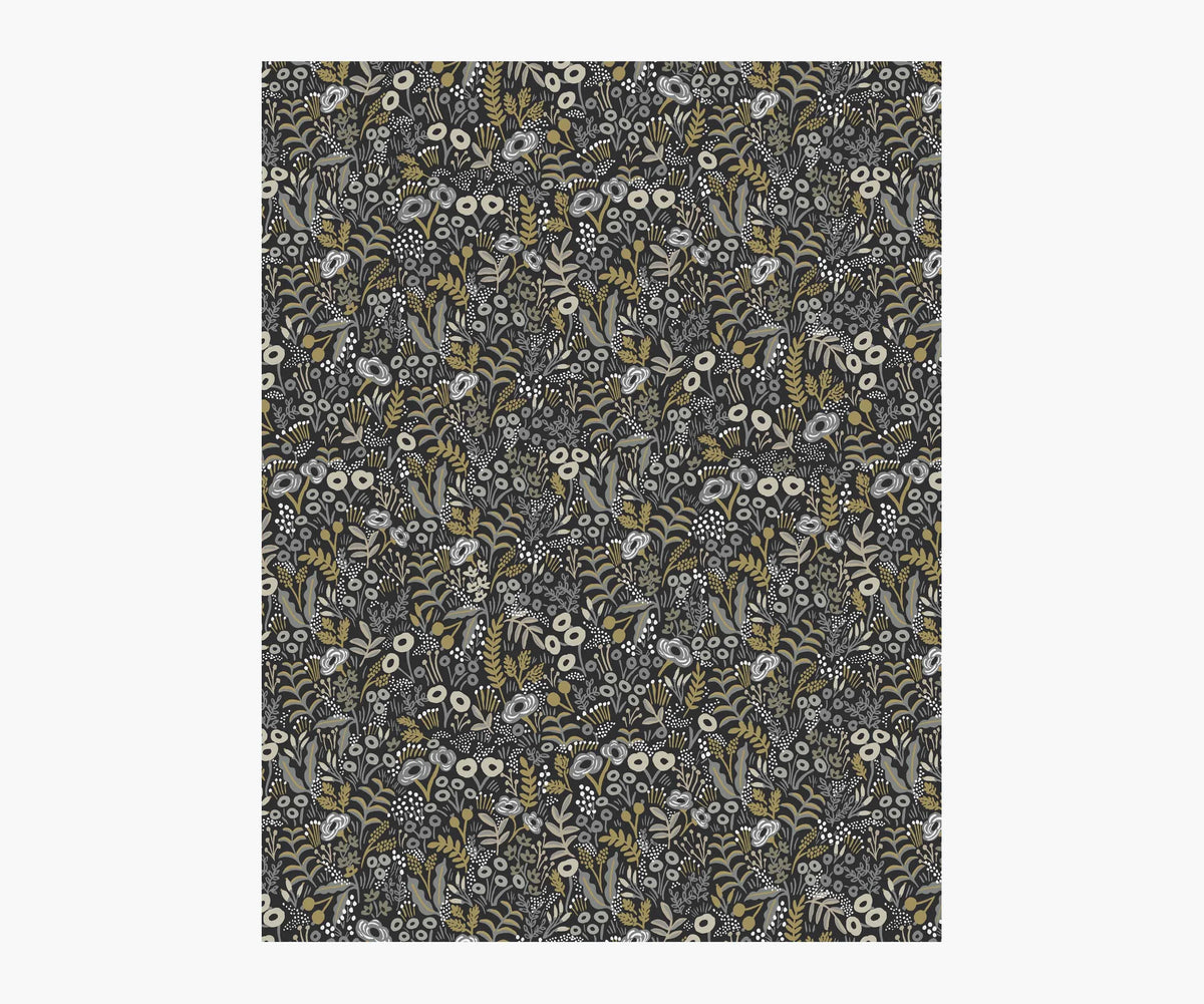 Tapestry Wallpaper Sample - Black Linen