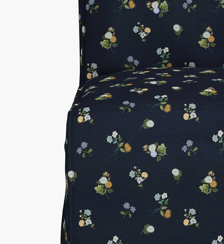 Frances Slipcover Dining Chair - Ditsy Dahlia Navy