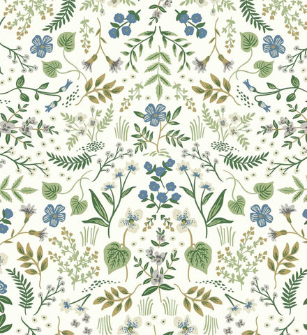 Wildwood Wallpaper - Blue & Green