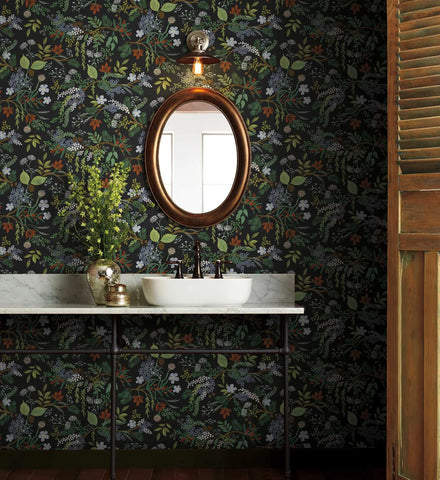 Juniper Forest Wallpaper - Black