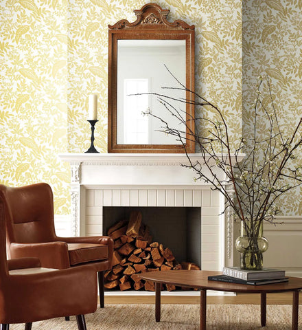Canopy Wallpaper - Metallic Gold & White
