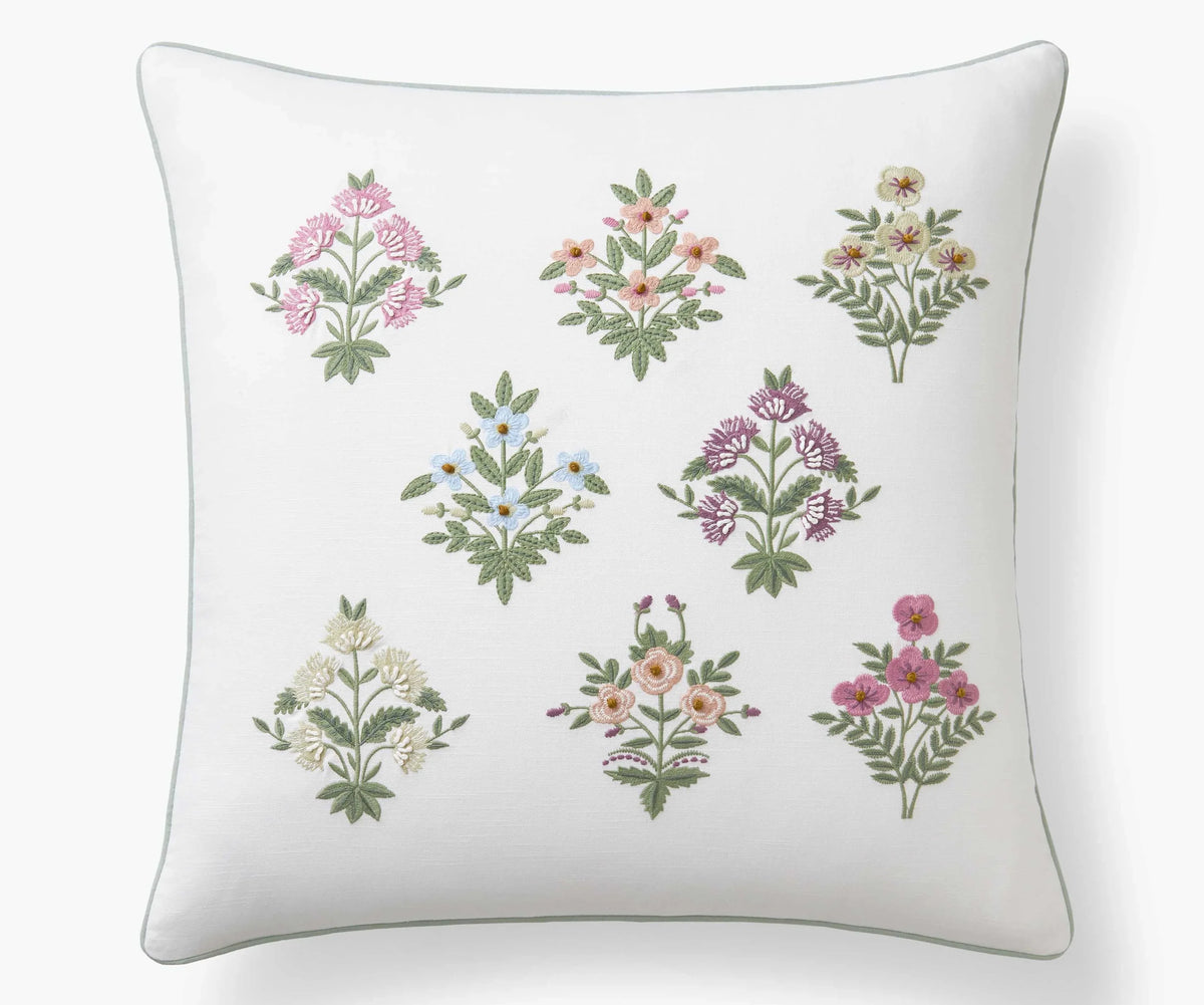 Embroidered Pillow Cover - Estee Garden