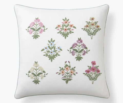 Embroidered Pillow Cover - Estee Garden