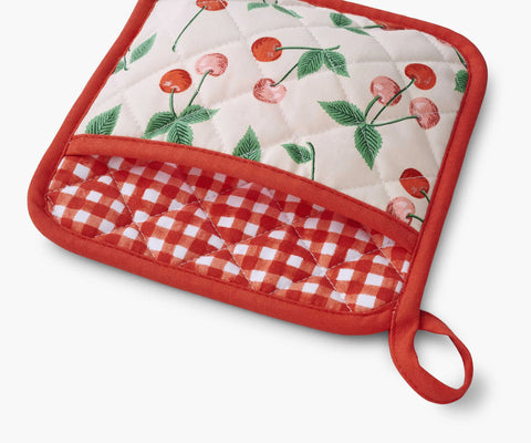 Oven Mitt and Pot Holder Set - Cherries