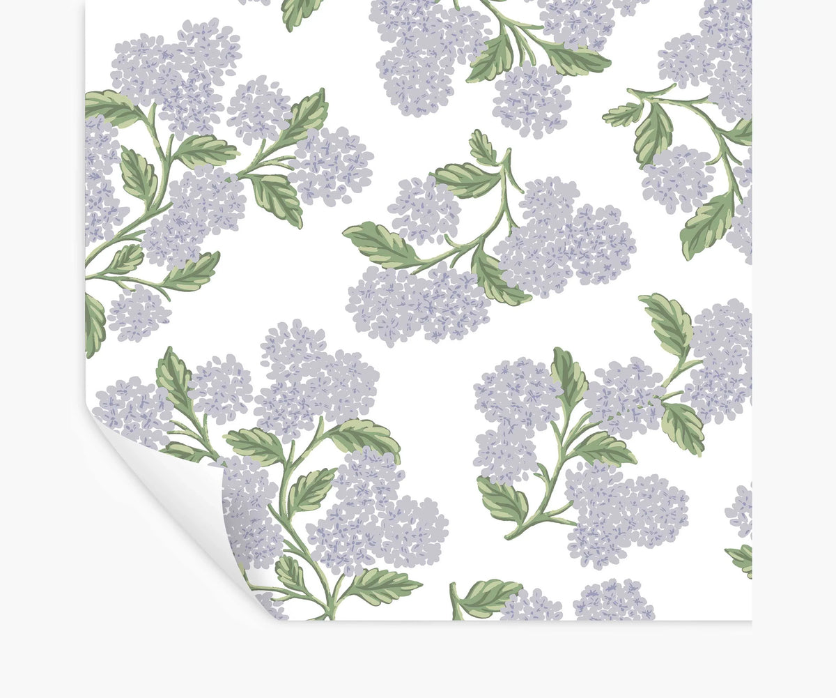 Hydrangea Peel & Stick Wallpaper - Lilac & White