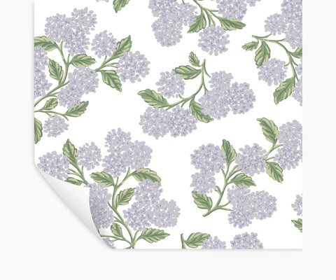 Hydrangea Peel & Stick Wallpaper - Lilac & White
