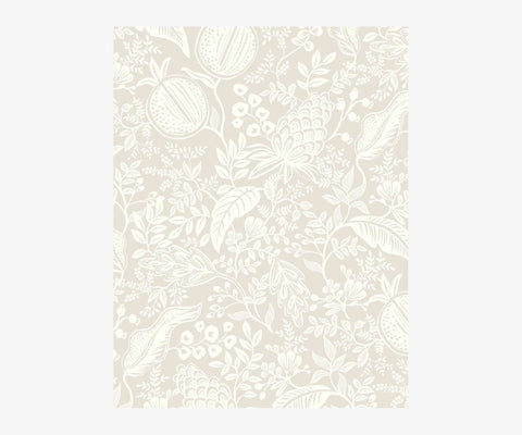 Pomegranate Wallpaper Sample - Beige & White