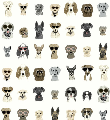 Dog Days Peel & Stick Wallpaper - Grey