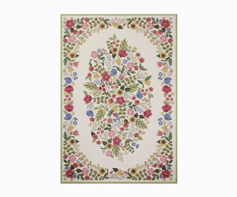 Perennial Blossom Power Loomed Rug - Cream