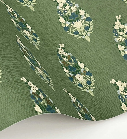 Paisley Wallpaper - Green