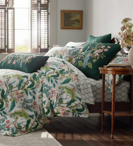 Sateen Duvet Cover - Peacock White