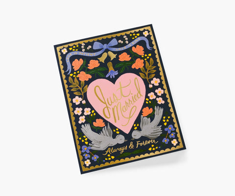 Love Birds Wedding Card - Single Card