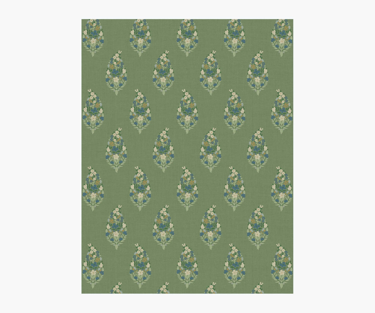 Paisley Wallpaper Sample - Green