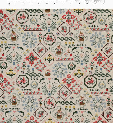 Heritage Sampler Cotton Fabric - Linen