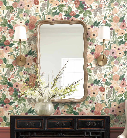 Garden Party Wallpaper - Burgundy Multi