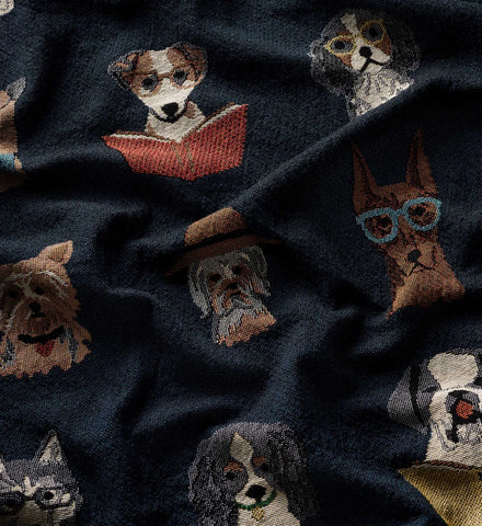 Woven Blanket - Studious Dogs