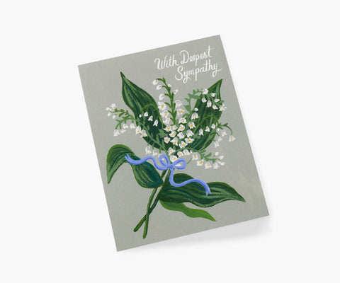 Lily of the Valley Sympathy Card - Single Card