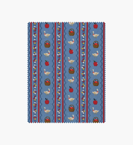 Farmhouse Stripe Canvas Fabric - Blue