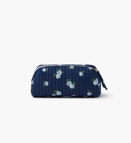 Quilted Small Cosmetic Pouch - Ditsy Hydrangea