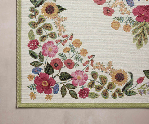 Perennial Blossom Power Loomed Rug - Cream