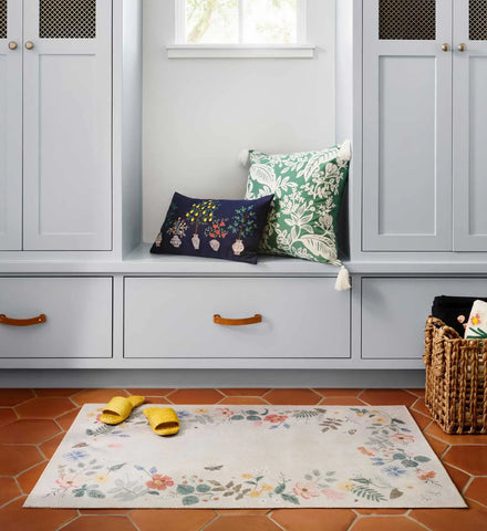Atelier Strawberry Fields Border Non-Slip Rug - Cream