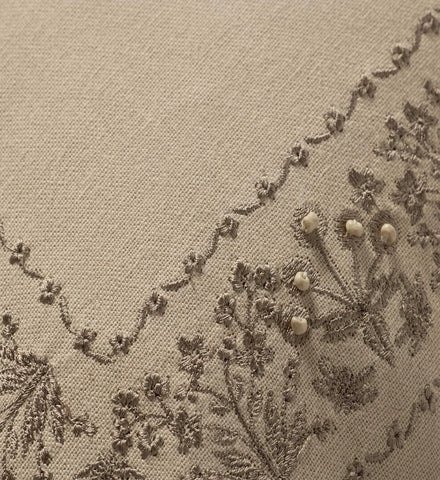 Estee Border Embroidered Pillow - Cream