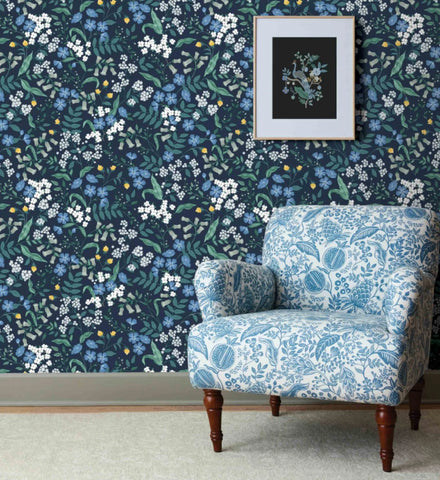 Sweetbrier Peel & Stick Wallpaper - Navy