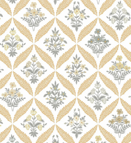 Estee Garden Wallpaper - Gold Multi