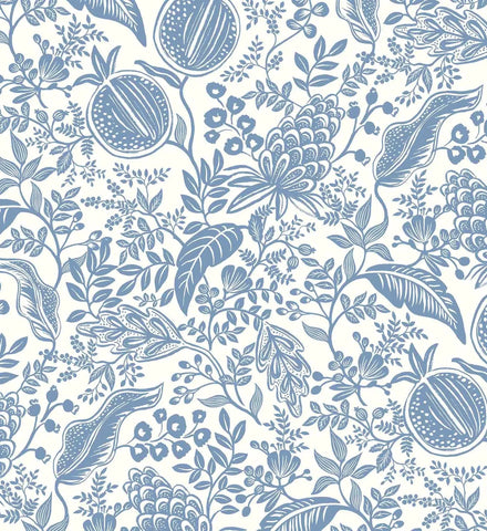 Pomegranate Wallpaper - White & Blue