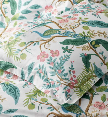 Sateen Sham - Peacock White