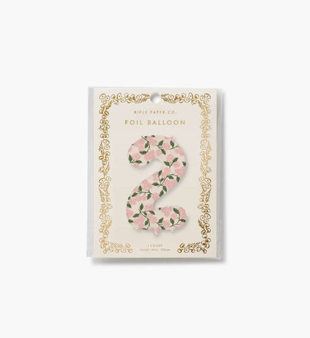 Numbered Foil Balloon - Pink Hydrangea