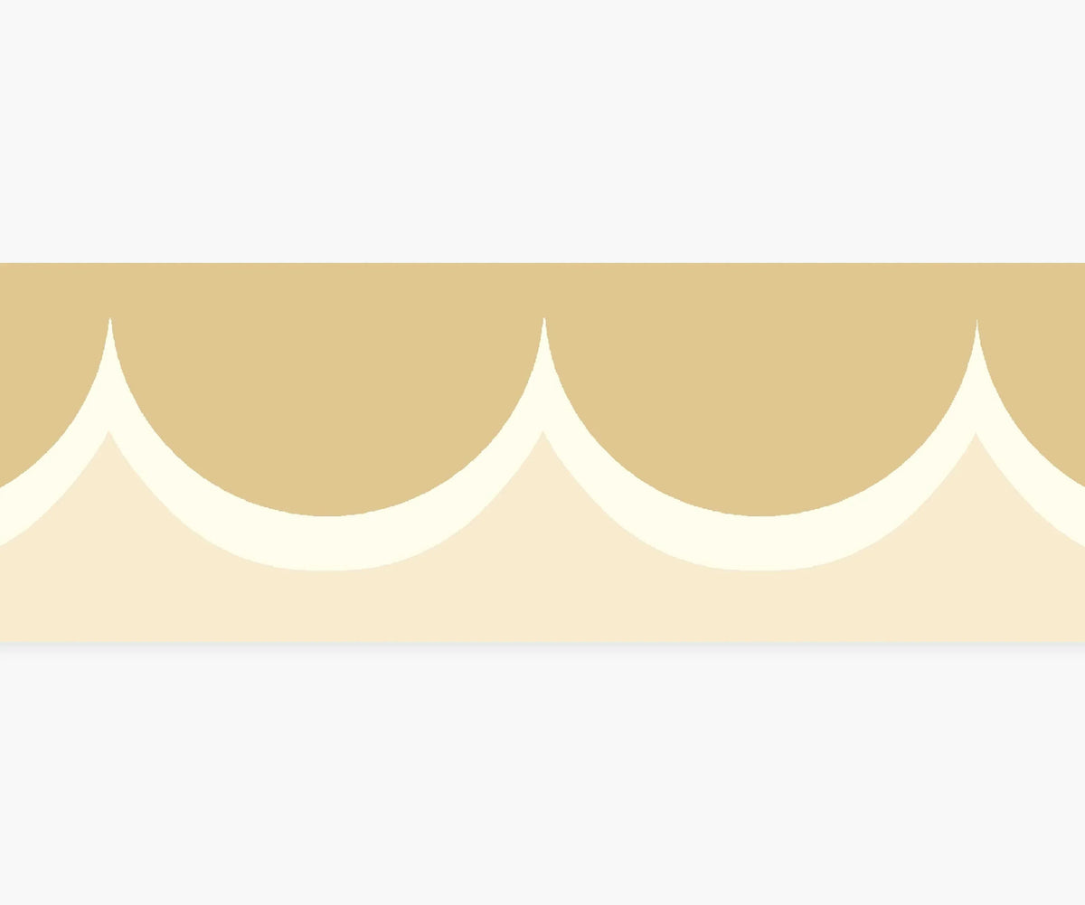 Scallop Trim Wallpaper - Linen