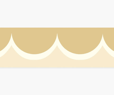 Scallop Trim Wallpaper - Linen