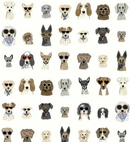 Dog Days Peel & Stick Wallpaper - White Multi