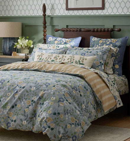 Percale Fitted Sheet - Strawberry Fields Beige