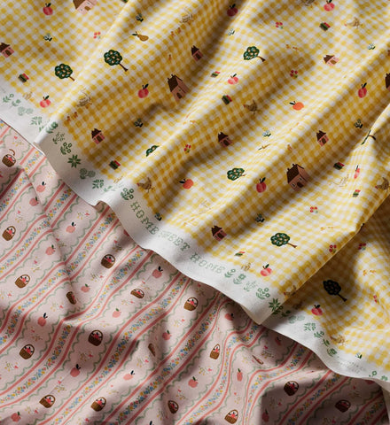 Farmhouse Stripe Cotton Fabric - Pink