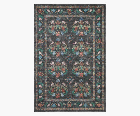 Courtyard Seville Printed Rug - Charcoal