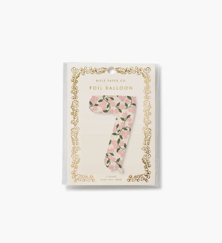 Numbered Foil Balloon - Pink Hydrangea
