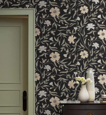 Aster Wallpaper - Black