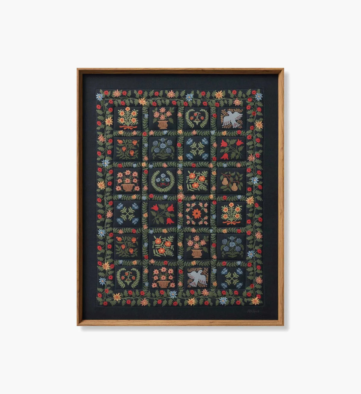 Framed Wall Art - Helena Quilt Navy