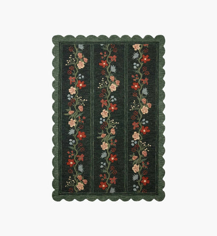 Thistle Wool Hooked Rug - Forest