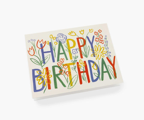 Brushstroke Birthday Card - Single Card