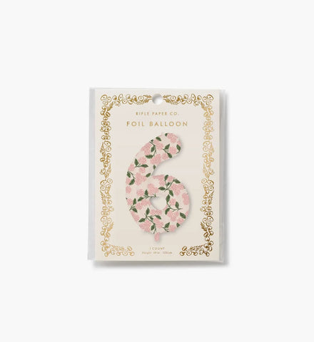Numbered Foil Balloon - Pink Hydrangea