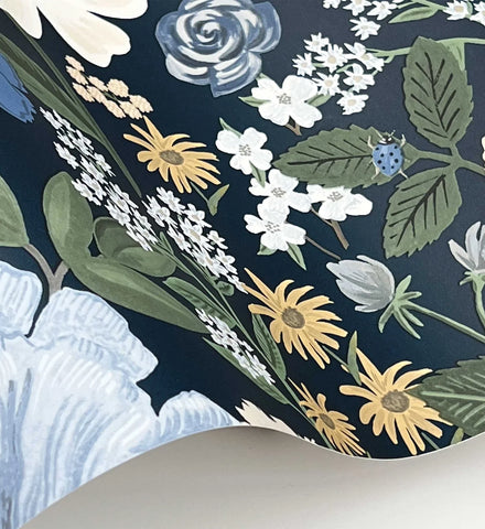 Blossom Wallpaper - Navy