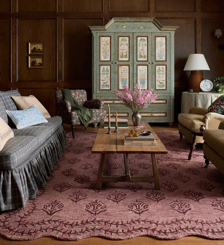 Lisette Wool Hooked Rug - Plum