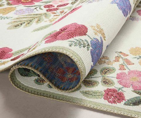 Perennial Blossom Power Loomed Rug - Cream