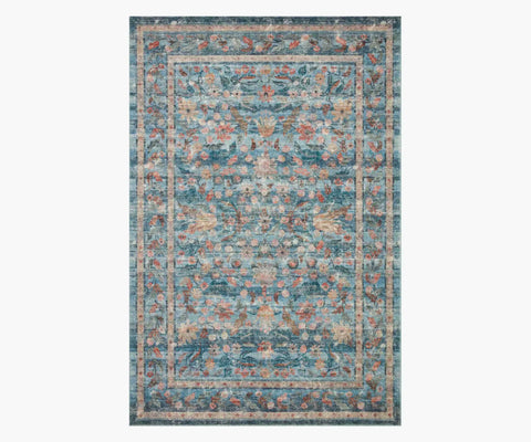 Courtyard Eve Printed Rug - Blue